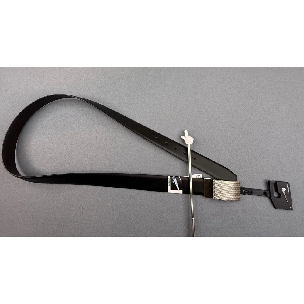 Nike Golf Belt Mens 42 Black Brown Reversible Textured Buckle New‎